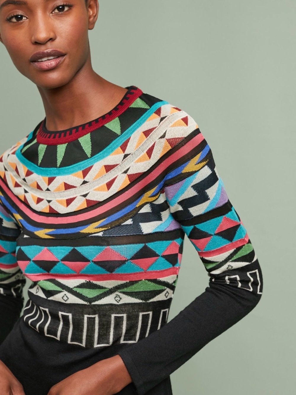 Aldomartins Anthropologie Lucerne Sweater dress - Multicolor with Black Slip